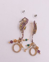 Lunch At The Ritz Seahorse Earrings Dangle Drop Pierced Vintage 90’s Jeweled