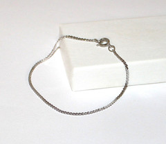 Vtg Sterling Silver 925 Serpentine Chain Link Bracelet 6.5″ (2g) 2mm Wide-Signed