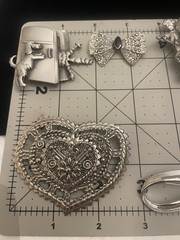 VTG Brooch Jewelry Lot Silver Tone FAIRY HEART ANGEL DOG BOW Rhinestone Clips