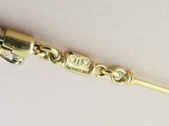 Estate 18K Yellow Gold & Blue Sapphire Fancy Ornate 25″ Layering Chain Necklace