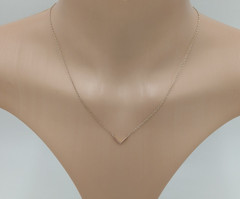 925 LATH Chevron Necklace 18in Adjustable Vermeil Gold over Sterling Silver READ