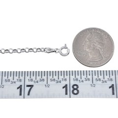 Vintage Italian Sterling Silver 925 Rolo Link Chain Necklace 18″