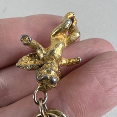 Vintage Kirks Folly Charm Bracelet Watch Angels Hearts Works! AS IS q3z