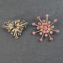 Vintage Lot Brooch Pin Convertible Pendant Rhinestone Snowflake Starburst Bundle