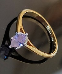 18K HGE Gold Plated Ring With Pink Cubic Zirconia CZ US Size 8