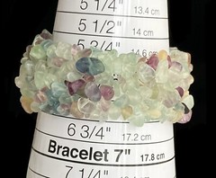 Vintage Amethyst, Quartz & Chrysoprase Wide Stretch Bracelet 6.5in Lovely 63.54g