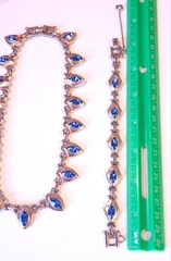Vintage Barclay Goldtone Rhinestone Necklace, Bracelet & Earrings Set