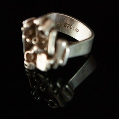 Juhls Kautokeino Norway Brutalist Scandinavian Sterling Silver Ring 925S Size 8