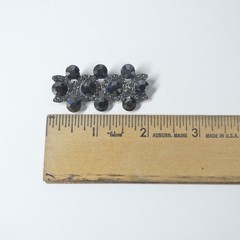 Bar Brooch Pin Vintage Gunmetal Gray Marcasite Rhinestone Mourning?