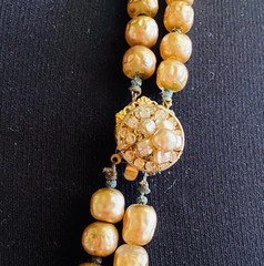 Vintage Miriam Haskell Faux Pearls ‘Russian Gold’ Finish – Double Strand – VGUC