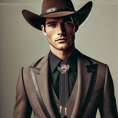 Hlympony Vintage Bolo Tie For Men Western Cowboy Cowgirl Rodeo American Flag