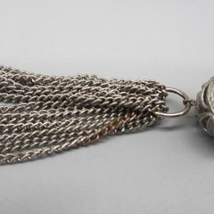 Vintage Tassel Necklace MCM Silver Tone 19 Inch