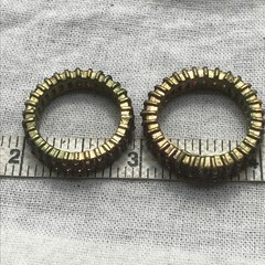 Vintage Gold Plated Entrnity Band Purple Crystals Ring varied sizes