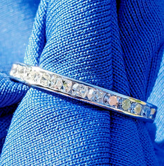 Original EARTH MINED DIAMOND Deco Band Antique PLATINUM Eternity Anniversary 6.7