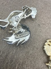 Vintage Mixed Lot of Brooches Pins Animals Gold and Silver Tone Bird Theme