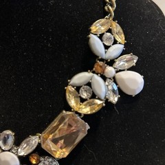 Beautiful Vintage Estate Collar / Bib Necklace With Glass Rhinestones Y2K Era
