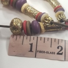 VINTAGE CASUAL CORNER SIGNED MULTI STRAND GOLD TONE BEADED NECKLACE BOHO