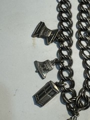 Vintage Sterling Silver Bell Telephone Phone Company Charm BRACELET
