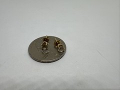 Rare 14K Yellow Gold White Spinel Stud Earrings, 0.5 TCW