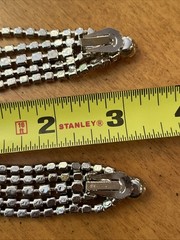 Vintage Huge Prong Set Rhinestones Chandelier Dangle Drop Clip On Earrings