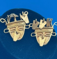 Vintage DC INCA 800 Silver Gold Plated OMEGA Back Earrings 1.25 x 1.25 in16.63 g