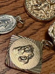 Vintage to Modern Lot of 6 Gold Tone Christianity Angel Mary Pendants Charms