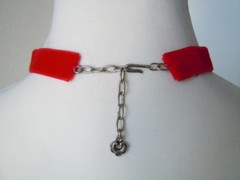 Vintage Choker Necklace Tracht Dirndl Velvet Red Imitation Pearls 33 – 39 Cm