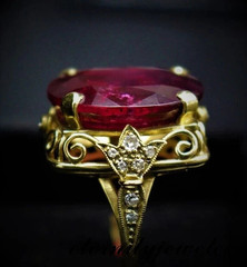 Oval Cut 5.50CT Lab Created Garnet Vintage Art Deco Ring 14K Yellow Gold Plated