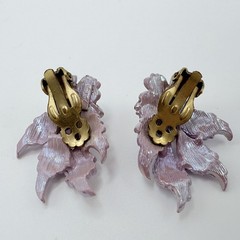 Selini Pearlescent Pink Rhinestone Brooch & Clip-On Earrings AB Crystal Vintage