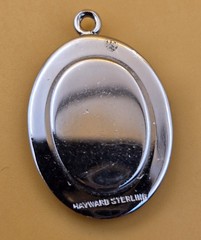 Vintage Walter C Hayward Sterling Silver Oval Sunburst Turquoise Pendant 1 1/8″