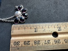 7.15g Vintage Sterling Silver 925 Purple Teardrop Pendant Necklace 21 in M