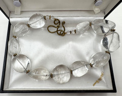 ROCK CRYSTALS GENUINE LARGE CHUNKY ICE COLD NUGGETS POLISHED NECKLACE CHOKER 16″