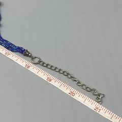 Layered Art Glass Necklace Blue Marble Opaque Transparent Bead Seed Acrylic 20″