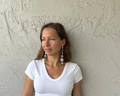 Extra Long Mabe Pearl Statement Earrings, Asymmetrical Sun Moon Dangle