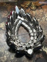 Vintage Sarah Coventry “Blue Lagoon” AB Rhinestone Brooch & Clip Earrings EUC