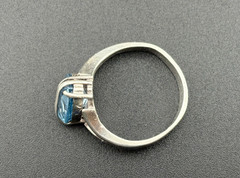925 Sterling Silver Vintage Sky & Swiss Blue Topaz Designer Rings Sz. 8 & 8.5
