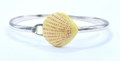 Vintage Brown County KY 925 Sterling Silver Seashell Shell Hook Bangle Bracelet