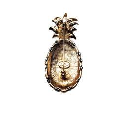 Vintage Signed Liz Claiborne Pineapple Brooch Pin Gold & Silver Toned 2.5 inches