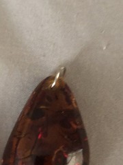Vintage Baltic Amber Marquise Pendant Translucent Cognac Brown Orange Large