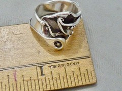 DESIGNER LuLu MODERNIST DESIGN STERLING SIVLER BAND RING SIZE 7.5 RING