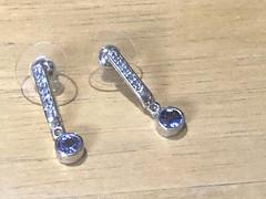 Vintage Chuck Clemency Earrings Tanzanite Sterling Silver Drop/Dangle 925 STS