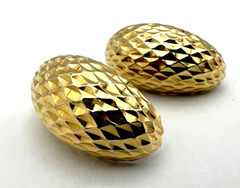14K TEXTURED GOLD Omega Back Earrings | 9 grams