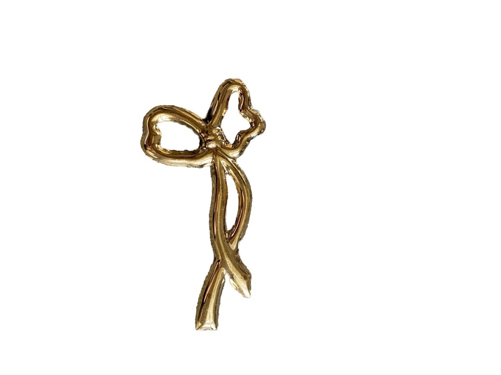 Vintage Taxco Brooch Pin Sterling Silver 3.5 Inches Tv-53 Bow Gold Tone 925