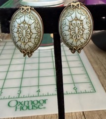 VTG Iridescent Hillcraft Castlecraft Czech Glass Slide Earrings LOT CRAFT READ