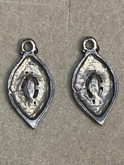 Vintage Silver and Black Earrings Bracelet Charms Antiqued Filigree Estate Find