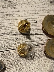 Vintage 1980s 2000s Lot Gold Tone Pierced Earrings Faux Pearl Love Knot