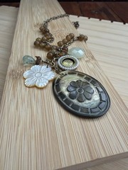 Vintage 00s Jill Schwartz Elements multi charm beaded chain necklace