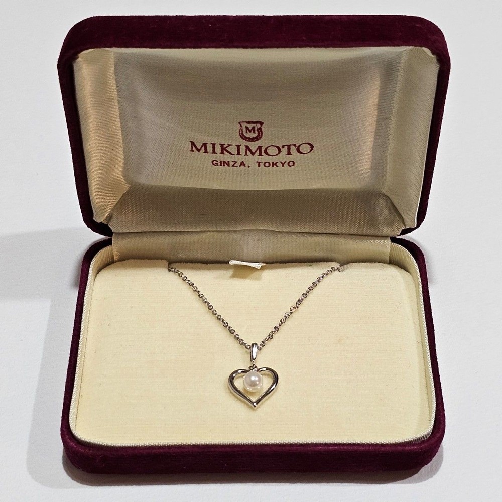 Mikimoto Akoya Pearl Necklace 5mm SV925 Sterling Silver Classic Elegant Japan