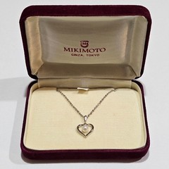 Mikimoto Akoya Pearl Necklace 5mm SV925 Sterling Silver Classic Elegant Japan