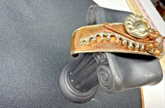 Copper Brass Victorian Revival Cuff Bracelet Floral Statement Vintage